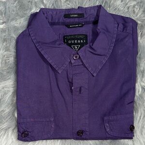 Guess Deep Purple Collared Shirt